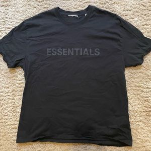 Mens Essential Black Tee Shirt Large